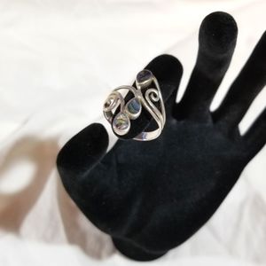 Abalone Shell .925 Sterling Silver Ring, Size 12